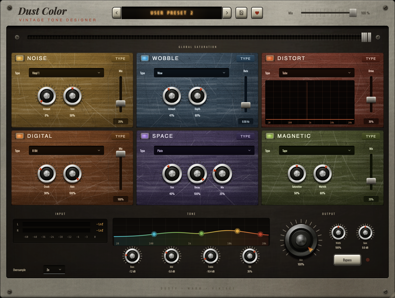 Dust Color plugin interface